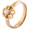 PRSTEŇ damsky Flower elegant crystal oceľ 0599SG500 zlaty