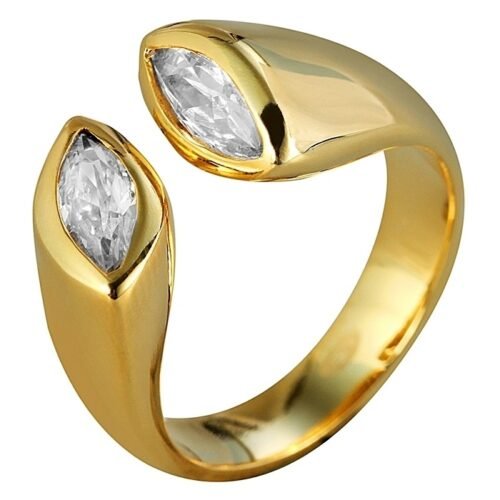 PRSTEŇ damsky elegant Eyes oceľ crystal 5060283SG090 zlaty