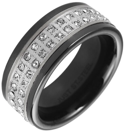 PRSTEŇ obruc keramický oceľ crystal 5060301SG220 cierny S