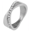PRSTEŇ elegant oceľ fashion dámsky crystal 1517SG700 strieborný