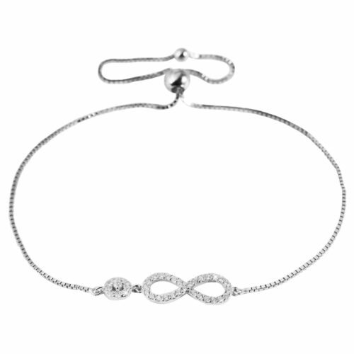 STRIEBRO náramok INFINITY zirkon zo striebra 925 5340031