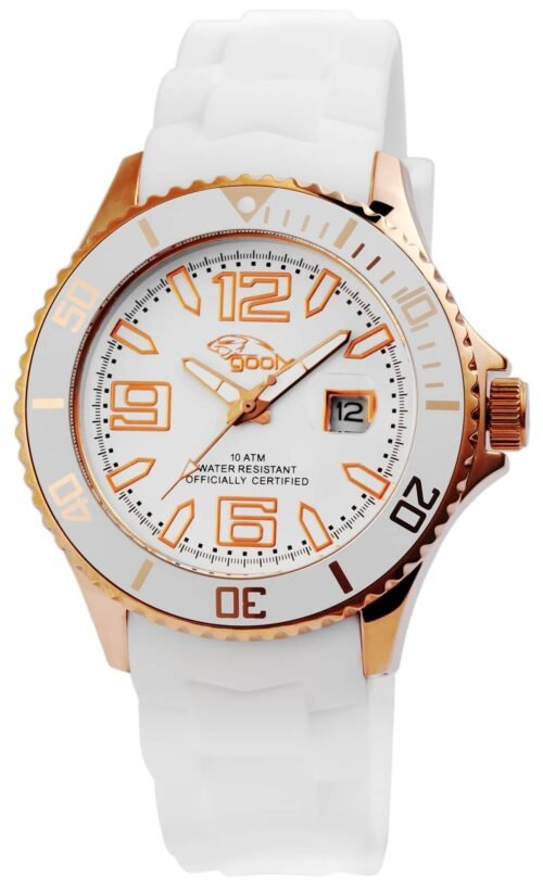 GOOIX unisex hodinky casual GX0600301 kaucuk biele analog - Image 3