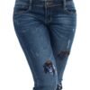Dámske jeansy s flitrami crystal 9231 denim blue