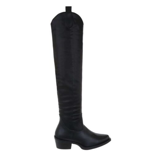 Dámske čižmy nad kolená western fashion 976SW cierne