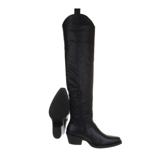 Dámske čižmy nad kolená western fashion 976SW cierne - Image 3