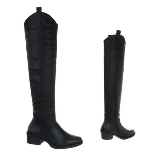 Dámske čižmy nad kolená western fashion 976SW cierne - Image 2