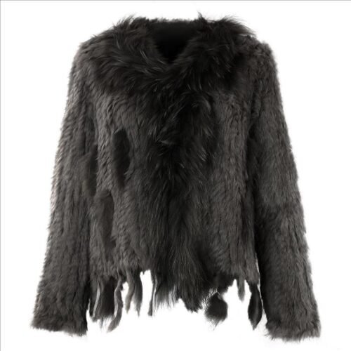 Dámsky cardigan kabát originál kožušina Králik GX970