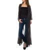 Exkluzívna blúzka casual extra dlha dots bodkovana 83178SW110 cierna