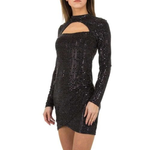 Dámske šaty mini glitter sexi fashion 83237SW čierna - Image 4