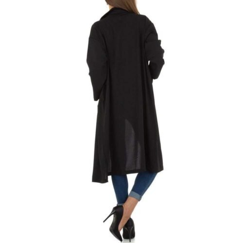 Dámsky plášť prechodný cardigan jarný oversize 93025SW čierny - Image 4