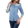 Dámska rifľová košeľa modna cipka  jeans macrame denim
