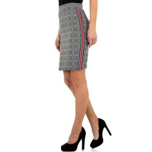 Dámska mini sukňa káro prúžok stripe18314SW 2 sivá - Image 3