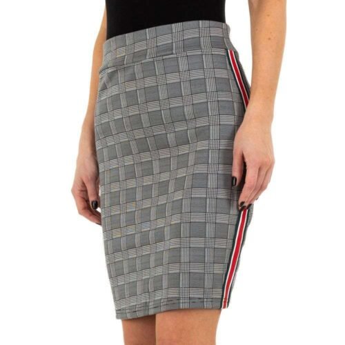 Dámska mini sukňa káro prúžok stripe18314SW 2 sivá
