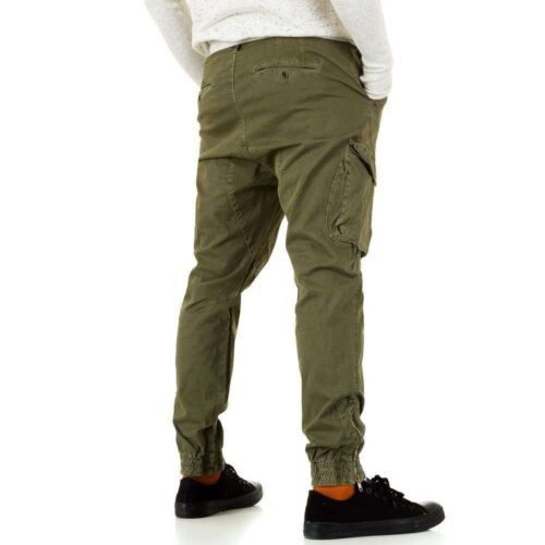 Pánske rifle nohavice casual sport kapsace R066SW zelena - Image 2