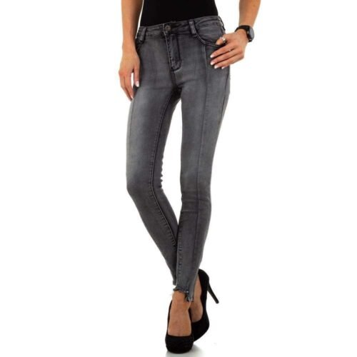Dámske rifle nohavice slim fit skinny fashion 805SW sive grey