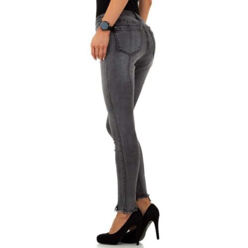 Dámske rifle nohavice slim fit skinny fashion 805SW sive grey - Image 3