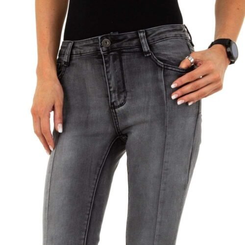 Dámske rifle nohavice slim fit skinny fashion 805SW sive grey - Image 2
