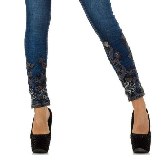 Úzke rifle fashion skinny nohavice strass 515 darkblue