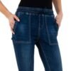 Dámske rifle na gumu fashion skinny 128SW darkblue