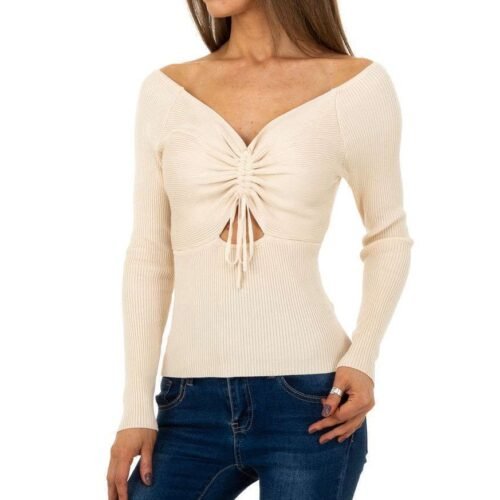 Dámsky úpletový pulover casual krátky x-48SW bodycon
