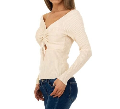 Dámsky úpletový pulover casual krátky x-48SW bodycon - Image 2