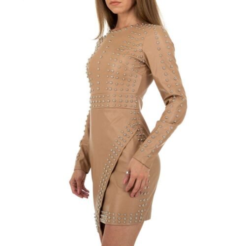 Kožené mini šaty sexi s nitmi 8795SW casual módne - Image 4