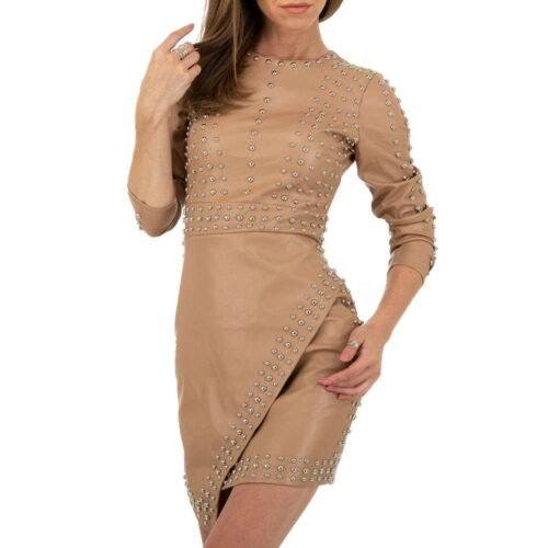 Kožené mini šaty sexi s nitmi 8795SW casual módne - Image 2