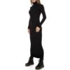Dámske šaty maxi dlhé priliehavé rolák 1479SW čierne black