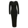 Dámske šaty maxi dlhé priliehavé basic 1489SW čierne black