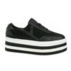 Dámske tenisky na platforme blackwhite 037SW stripe