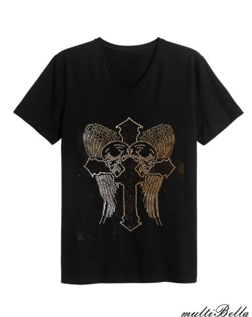 mB tričko dámske Cross Heart Wings crystal - Image 4