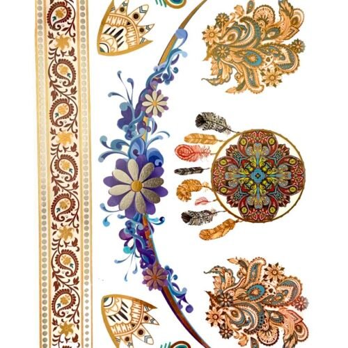 metalicke tetovanie gold docasne tattoo gold l
