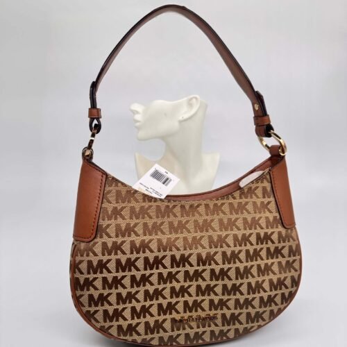MICHAEL KORS kabelka Lillian Leather Small crossbody Beige Ebony