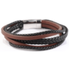 Náramok UNISEX kožený oceľ 21cm 5040255SG 2 farby