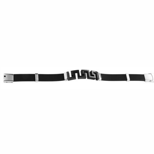 UNISEX kaučuk náramok John oceľ SG610 čierny - Image 2
