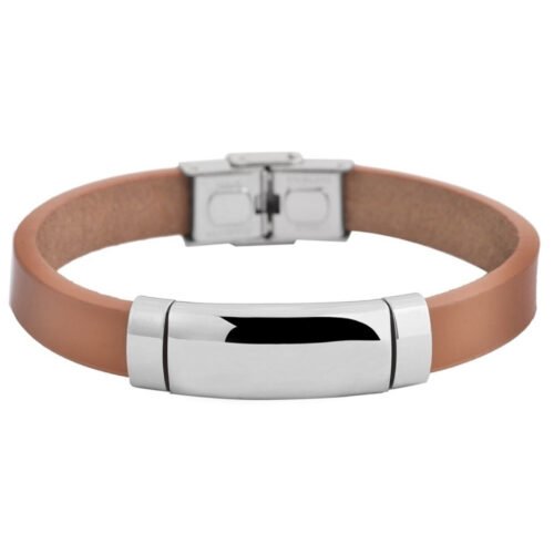 UNISEX pánsky kožený náramok oceľ 12mm 3 varianty SG220 - Image 3