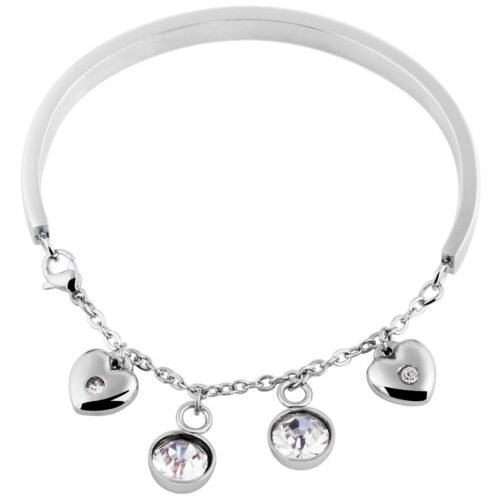 Náramok oceľ srdiečka crystal 5030125SG bangle - Image 2