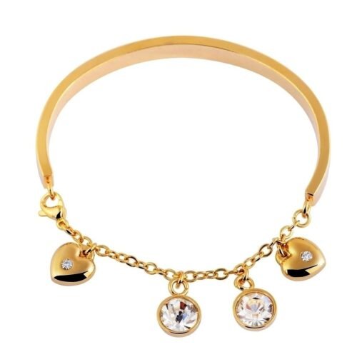 Náramok oceľ srdiečka crystal 5030125SG bangle