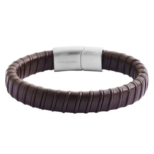 UNISEX pánsky kožený náramok Jack oceľ SG750 2 varianty