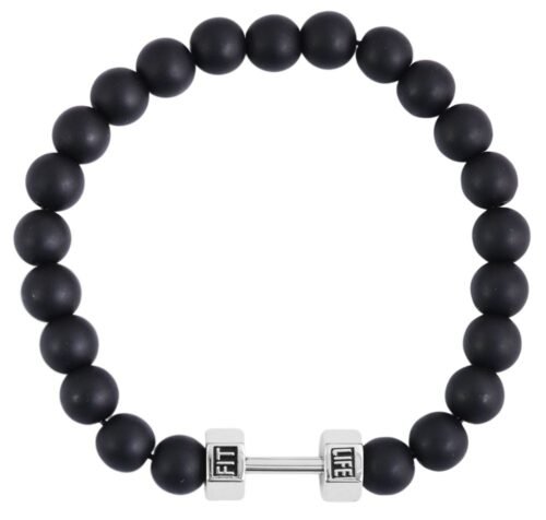 Náramok UNISEX korále Činka oceľ SG605 čierny