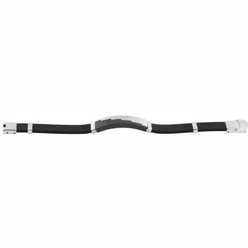 UNISEX kaučuk náramok Justin oceľ SG609 čierny - Image 2