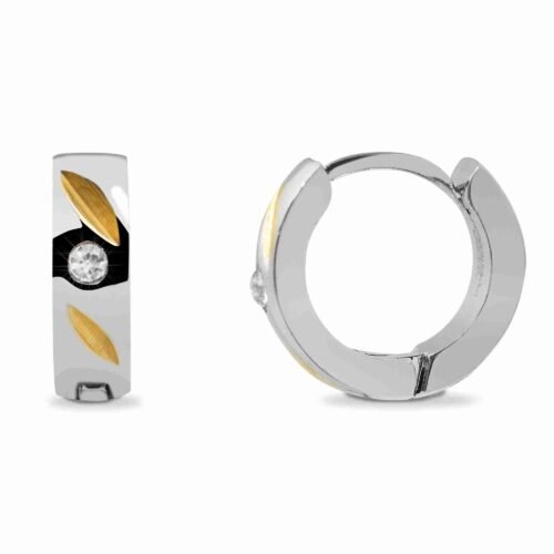 Náušnice oceľ Kruhy bicolor 13 mm 5050189SG silver