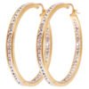 Náušnice oceľ kruhy 30mm crystal 045