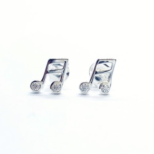 Náušnice striebro Noty crystal KF800