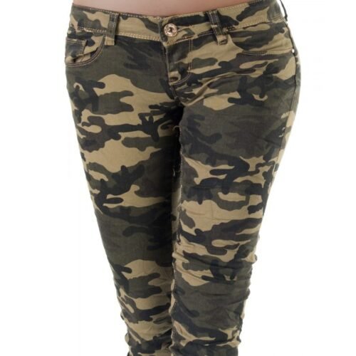 Dámske jeansy rifle nohavice Army 9827 camouflage