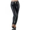 Dámske nohavice legíny kožené slim 9833 čierne