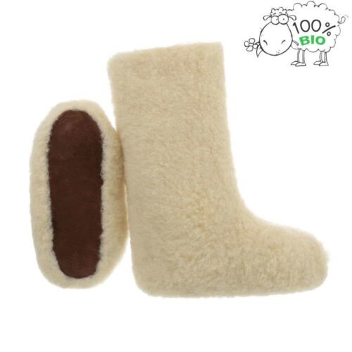 Obuv domáca Papuče Biovlna vysoké Unisex PAN-1-111SW110 biele - Image 3