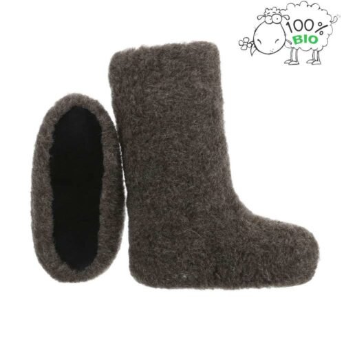 Obuv domáca Papuče Biovlna vysoké Unisex PAN-1-111SW110 čierne - Image 2