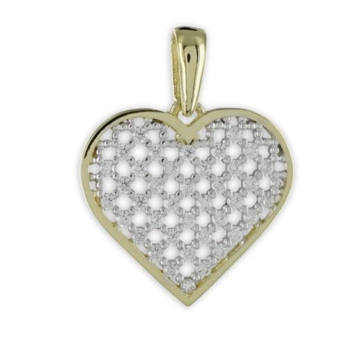 Prívesok Zlato SRDCE 12 zirkonov crystal KF290 - Image 4