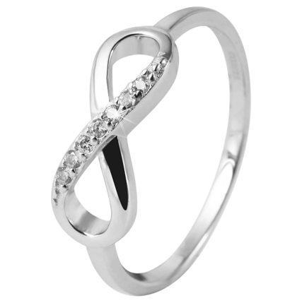 Prsteň STRIEBRO Infinity fashion dámsky crystal 5330023